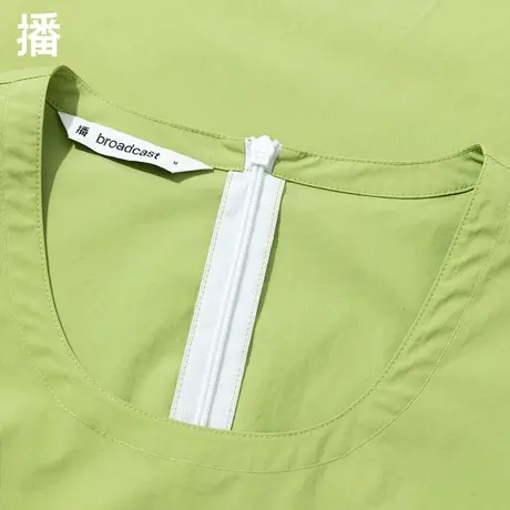 播连衣裙女2023夏季正品代购泡泡袖裙子纯色圆领高腰公主裙灯笼裙图片