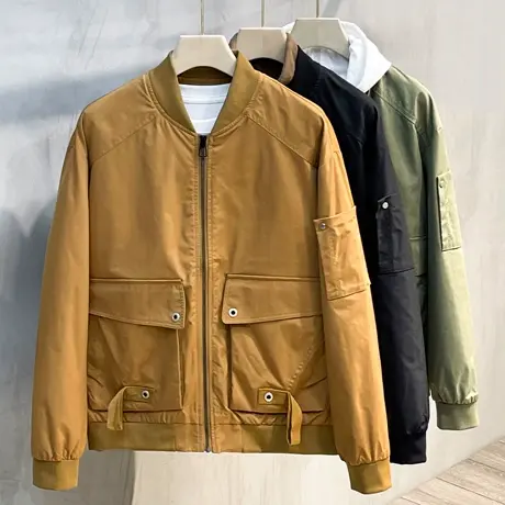 2023秋冬季男装休闲夹克2023新款工装棒球服外套男衣服秋装上衣潮图片