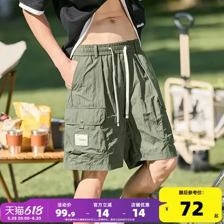 唐狮2024夏季新款男休闲短裤薄款宽松直筒工装短裤户外五分裤子潮商品大图