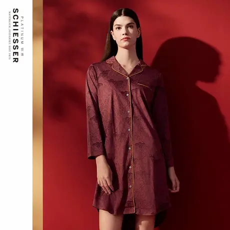 SCHIESSER舒雅铂雅女士御印系列80S丝光纯棉印花家居服睡裙21848D图片