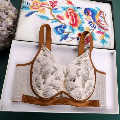 美容院调整型文胸聚拢收副乳防下垂内衣上托定型矫正四排扣薄胸罩商品大图