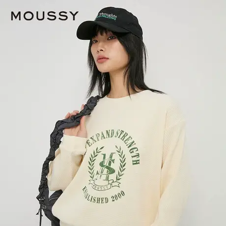 【慧姐专享】MOUSSY 美式校园风圆领创意印花卫衣女028HAZ90-0651图片