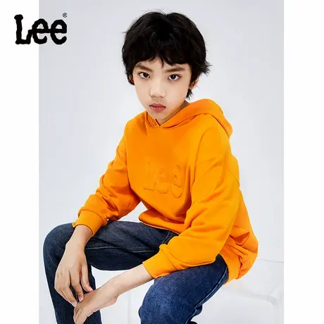 Lee男童套头纯棉连帽卫衣春秋季2024新款中大童童装浮雕春装上衣图片