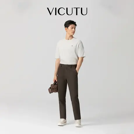 VICUTU威可多男休闲裤舒适亲肤商务裤子简约百搭时尚通勤显瘦长裤图片