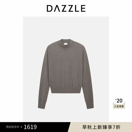 DAZZLE 地素毛衣冬季深卡其色羊毛羊绒混纺中高领套头针织衫图片