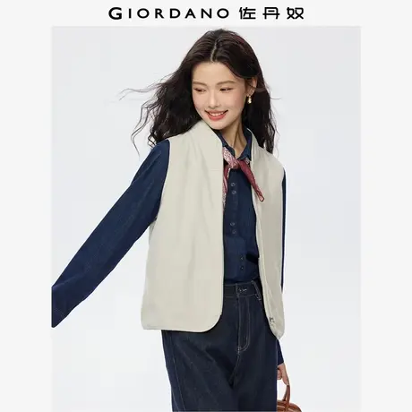 佐丹奴背心外套女装秋冬新款摇粒绒破骨纯色立领马甲夹克05375881商品大图