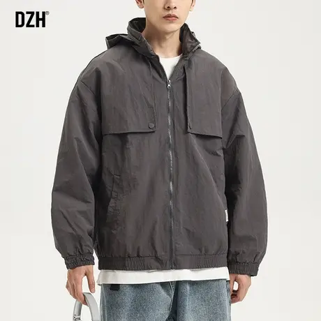 男士美式工装外套潮牌男连帽秋季新款2023爆款夹克户外冲锋衣男款商品大图