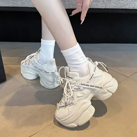 小个子厚底老爹鞋女2025新款爆款秋冬加绒增高百搭休闲运动鞋ins商品大图