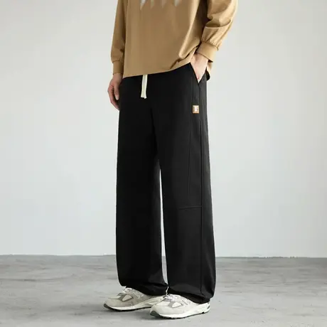 唐狮春秋季男士休闲长裤宽松阔腿黑色裤子百搭休闲直筒裤潮流TUTA商品大图