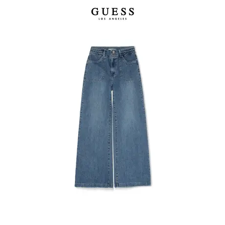 GUESS23年新款秋女士宽松显瘦修身百搭阔腿牛仔裤-YN5D6145商品大图