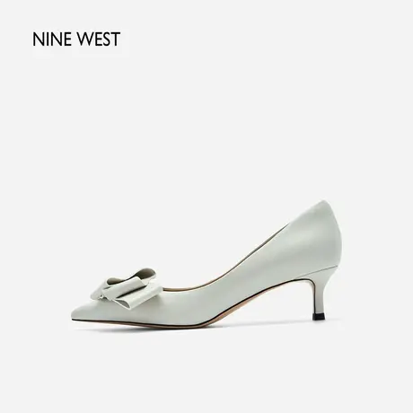 Nine West/玖熙甜美风折纸蝴蝶结高跟鞋春新款舒适尖头气质单鞋女图片