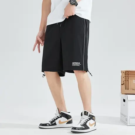 唐狮2022年夏季新款男薄款宽松休闲短裤灰色韩版潮流运动五分裤子商品大图