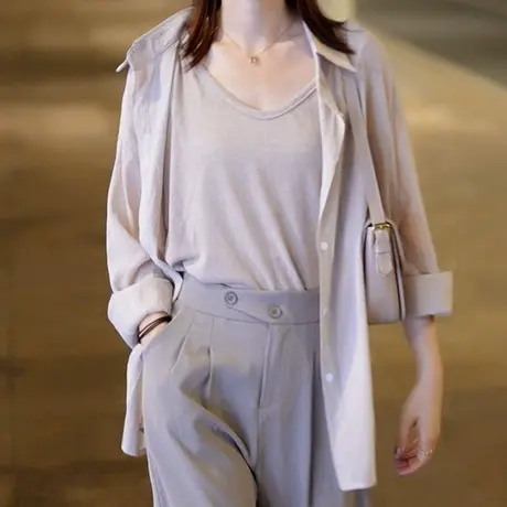 防晒衬衫女夏季薄款透气设计感小众宽松显瘦雪纺长袖外套休闲上衣图片