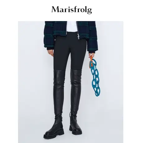 【言选好物】玛丝菲尔女装黑色白鹅绒加绒羽绒裤休闲裤裤子图片