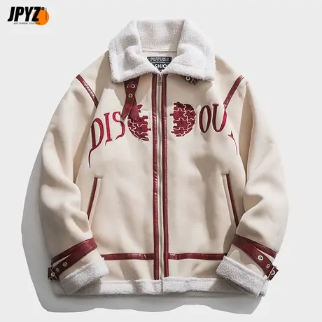 羊羔绒外套男2022秋冬季新款加绒加厚御寒保暖夹克男士摇粒绒男装图片