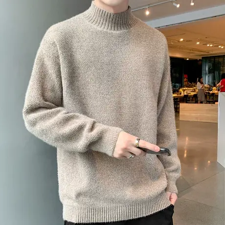 秋冬毛衣男士半高领打底针织衫秋季韩版线衣加厚上衣衫潮流上衣服图片