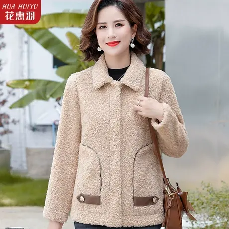 2022新款妈妈秋冬外套女水貂绒上衣洋气时尚中老年人冬装加厚棉衣商品大图