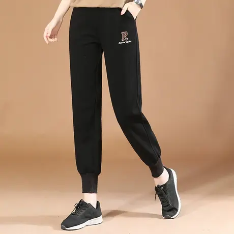 韩潮袭人松紧腰哈伦束腿休闲裤长裤子女2023秋季新款运动裤卫裤薄图片