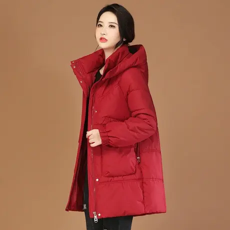 韩潮袭人中长款棉服外套女2023冬季新款显瘦加厚连帽外套保暖棉衣图片