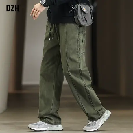 男士美式军绿色工装裤男秋款宽松直筒2024年新款休闲长裤子伐木裤商品大图