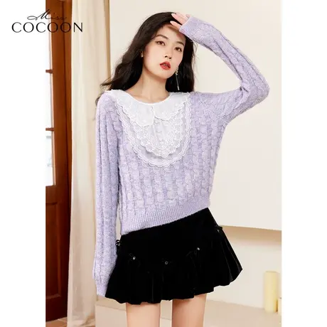 missCOCOON法式温柔毛衣女2023新款春秋宽松时尚减龄马海毛针织衫商品大图