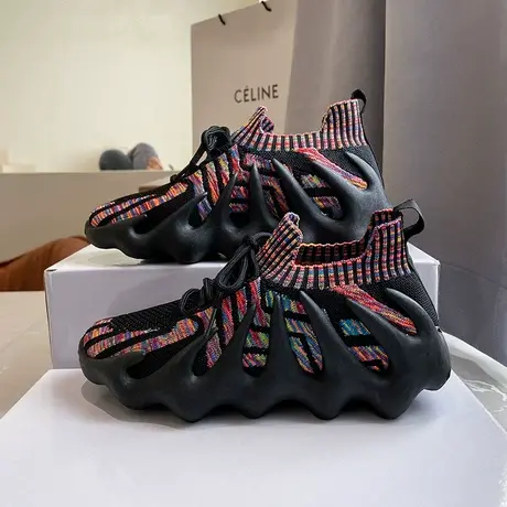 八爪鱼飞织火山椰子鞋女轻便软底透气健身跑步瑜伽跳绳休闲运动鞋商品大图