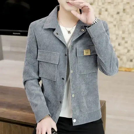 男士外套春秋季韩版潮流百搭上衣新款休闲帅气春装学生灯芯绒夹克商品大图