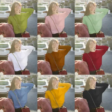 春秋衣宽松外穿黑色上衣内搭秋冬季洋气百搭打底衫女白色长袖t恤图片