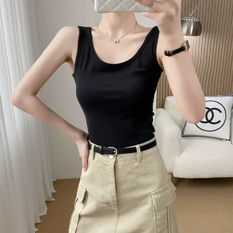 纯棉短款吊带背心女新款夏季黑色百搭显瘦上衣内搭外穿打底衫潮图片