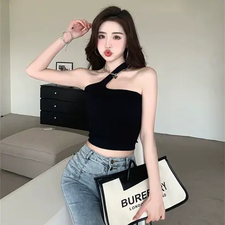 纯色吊带女西装内搭设计感小众夏季外穿甜辣美背外穿背心打底上衣图片