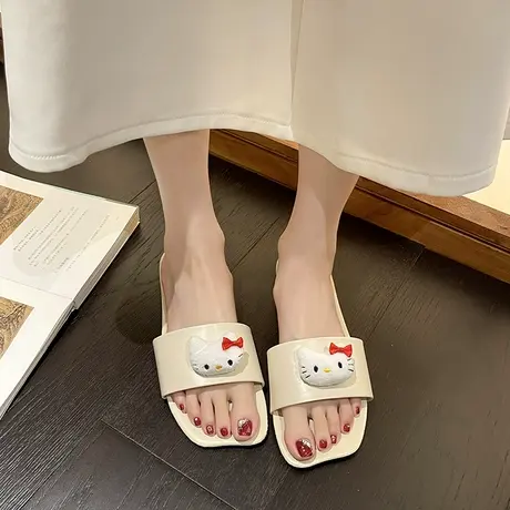 罗马凉拖鞋女仙女风平底外穿沙滩鞋海边2023年夏春网红百搭卡通托图片