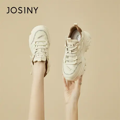 Josiny/卓诗尼老爹鞋女款2024新款春季舒适内增高复古厚底休闲鞋商品大图
