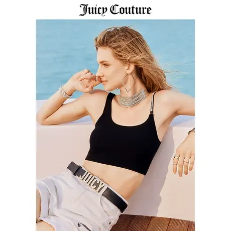 Juicy Couture橘滋背心女2023夏季新款甜酷辣妹短款钻链针织吊带图片