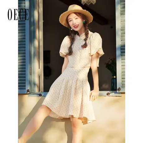 Oece套装裙春夏2023春夏新款女装国风连衣裙设计感小众两件套裙子商品大图