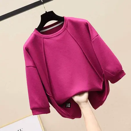 设计感小众2023春夏季新款卫衣女韩版宽松ins潮上衣休闲短袖外套商品大图