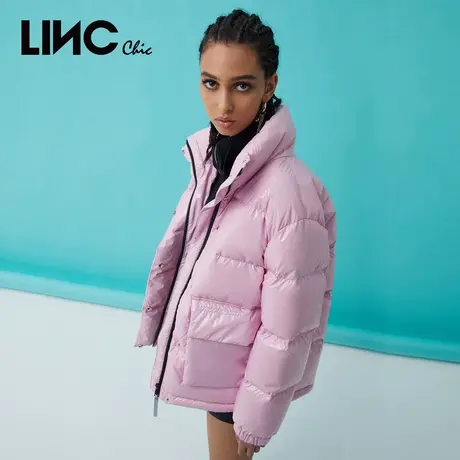 商场同款LINC金羽杰2023年冬新款反季面包服羽绒服女专柜断码清仓商品大图