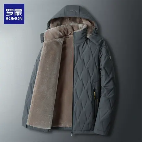 罗蒙男士棉衣外套加绒加厚冬季新款中老年棉服爸爸加大码冬装外套图片