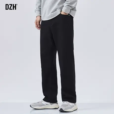 男士黑色直筒牛仔裤男款夏季2023年新款薄款长裤子宽松美式休闲裤商品大图