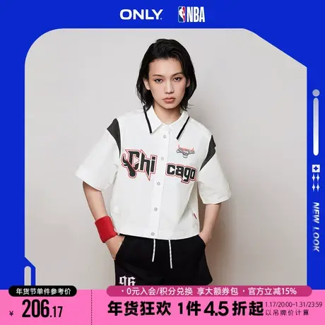 ONLY2023冬季新款NBA联名款潮酷休闲短袖宽松衬衫女|123231004商品大图