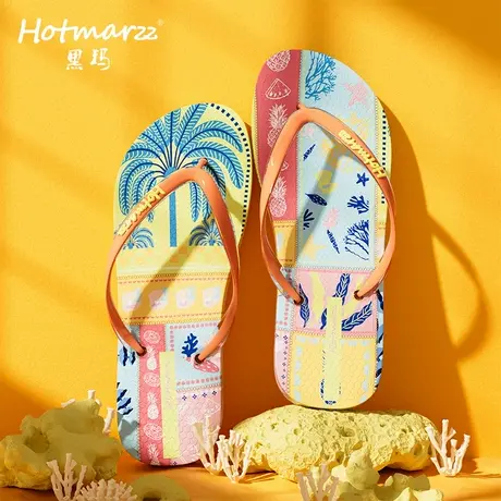 hotmarzz/黑玛人字拖鞋女夏外穿防滑沙滩凉拖新款游泳洗澡沙滩鞋商品大图