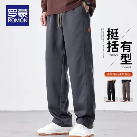罗蒙2025春秋季新款宽松休闲裤子男士秋冬美式高街直筒长裤男款潮商品大图