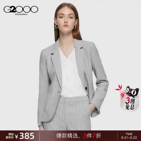【舒适弹性】G2000女装春西装外套高级感易打理人字纹正装西装图片
