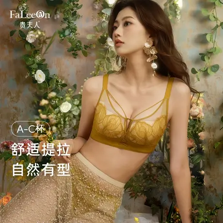 贵夫人内衣女2025新款桑蚕丝胸罩蕾丝无钢圈上托聚拢女士薄款文胸商品大图