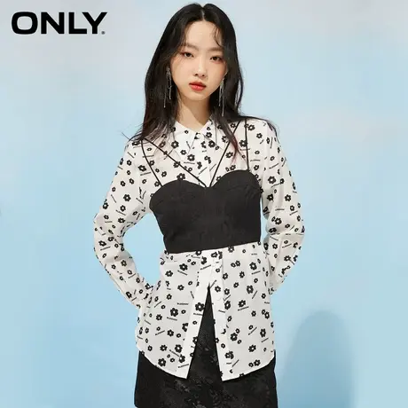 【ONLY奥莱】ONLY奥莱复古印花时髦设计感假两件衬衫商品大图