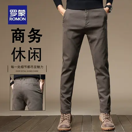 罗蒙高端春秋款休闲裤男士2025新款直筒修身潮流百搭弹力长裤N1Z图片