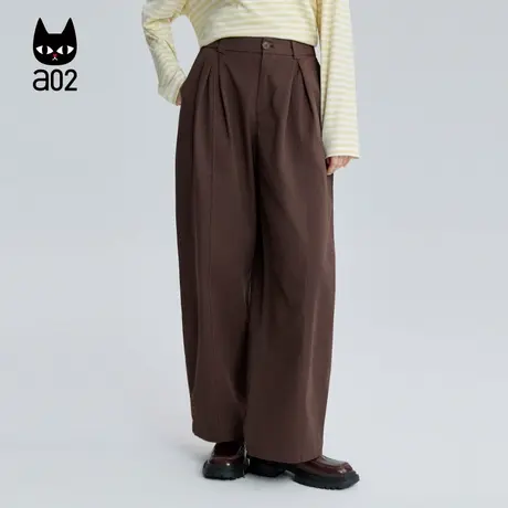 a02宽松巴恩风休闲裤子女2025新款秋季miu风弯刀裤松弛感阔腿长裤商品大图