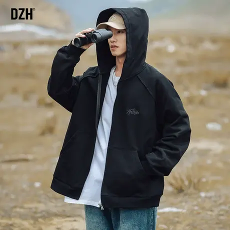 男士运动外套男连帽开衫卫衣男款秋季新款高级感衣服休闲情侣上衣商品大图