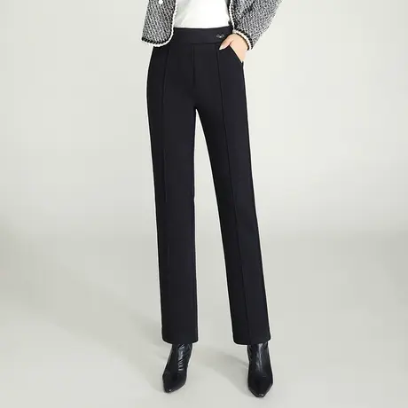 气质中年直筒西装裤女秋冬2023新款高腰显瘦垂感长裤通勤休闲裤厚商品大图