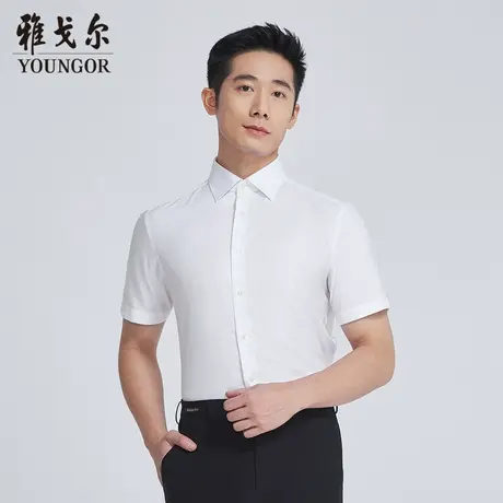 雅戈尔奥莱 商场同款男士短袖衬衫新款官方正品商务休闲短袖衬衫商品大图