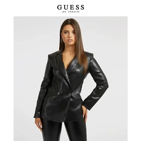 GUESS23年新款秋女士高级设计款修身皮衣西装外套-W3RN47WF8P0图片